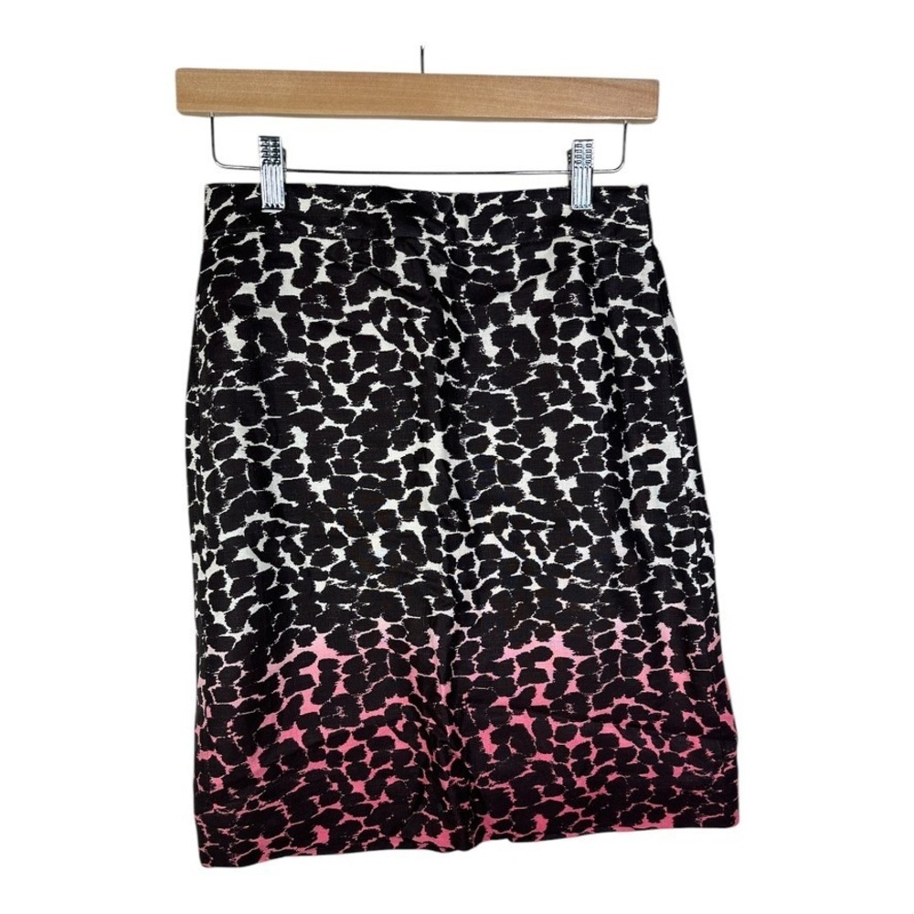 J. CREW NWT A-LINE SKIRT BROWN CAREER LOOK ANIMAL PRINT FULLY LINED SIZE 2